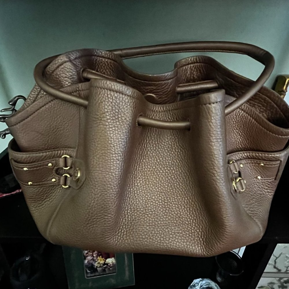 Vintage Cole Haan Bronze Leather Bag